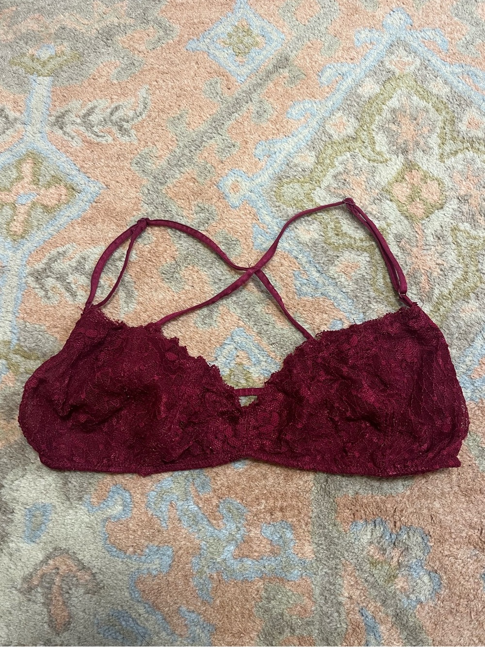Free People Burgundy Lace Bralette